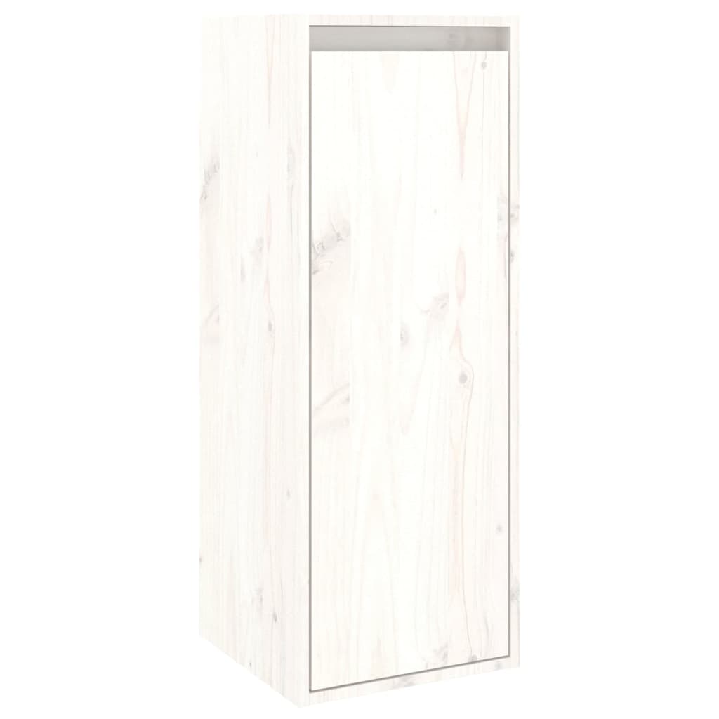 Mobili Porta TV 3 pz Bianco in Legno Massello di Pino