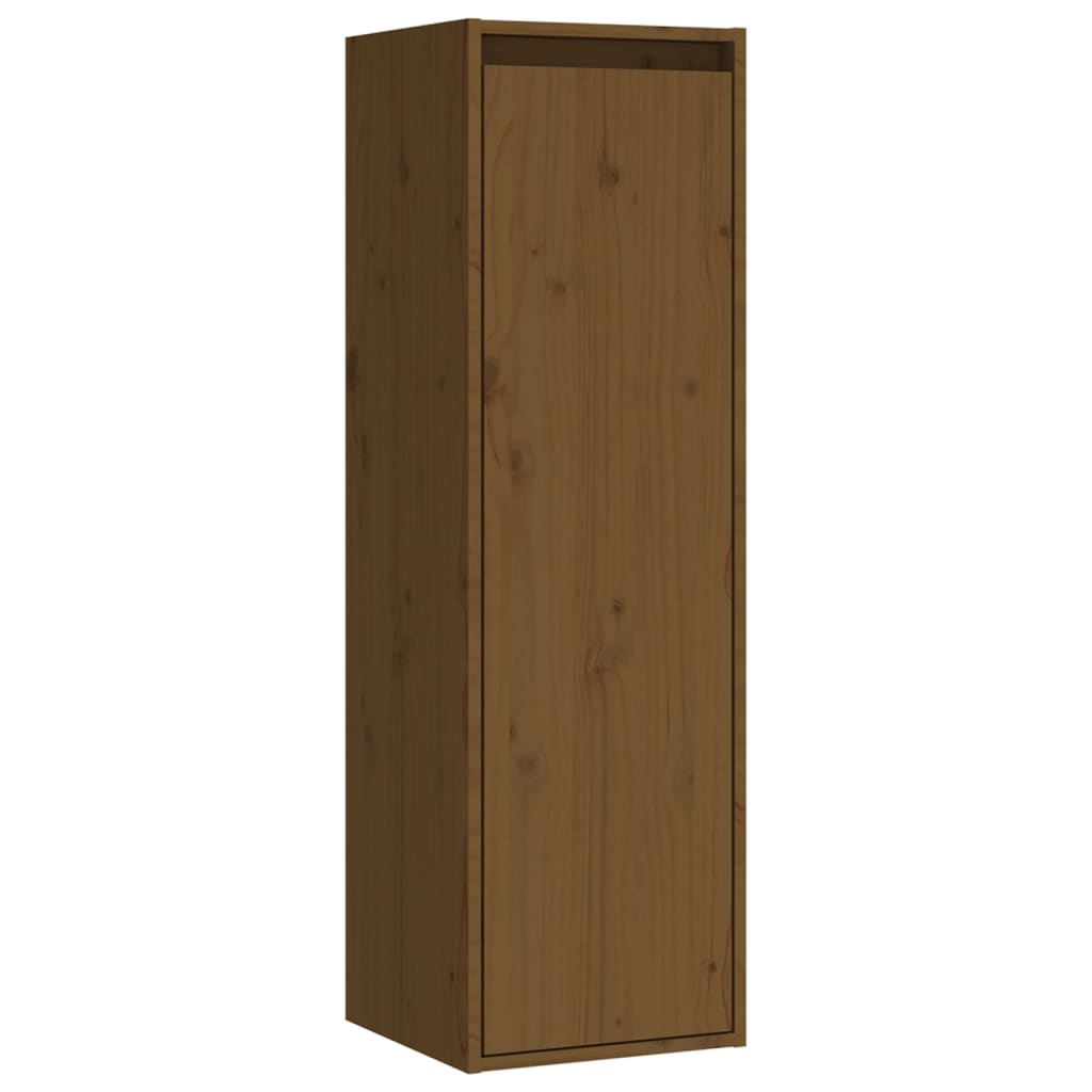 Mobili Porta TV 4 pz ambra in Legno Massello di Pino