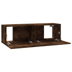 Mobile TV a Parete Rovere Fumo 100x30x30cm Legno Ingegnerizzato