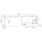 Mobile TV a Parete Rovere Fumo 120x30x30cm Legno Ingegnerizzato