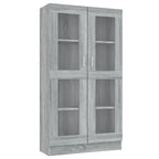 Mobile Vetrina Grigio Sonoma 82,5x30,5x150 cm Legno Multistrato