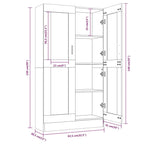 Mobile Vetrina Grigio Sonoma 82,5x30,5x150 cm Legno Multistrato