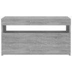 Mobile Porta TV con Luci LED Grigio Sonoma 75x35x40 cm