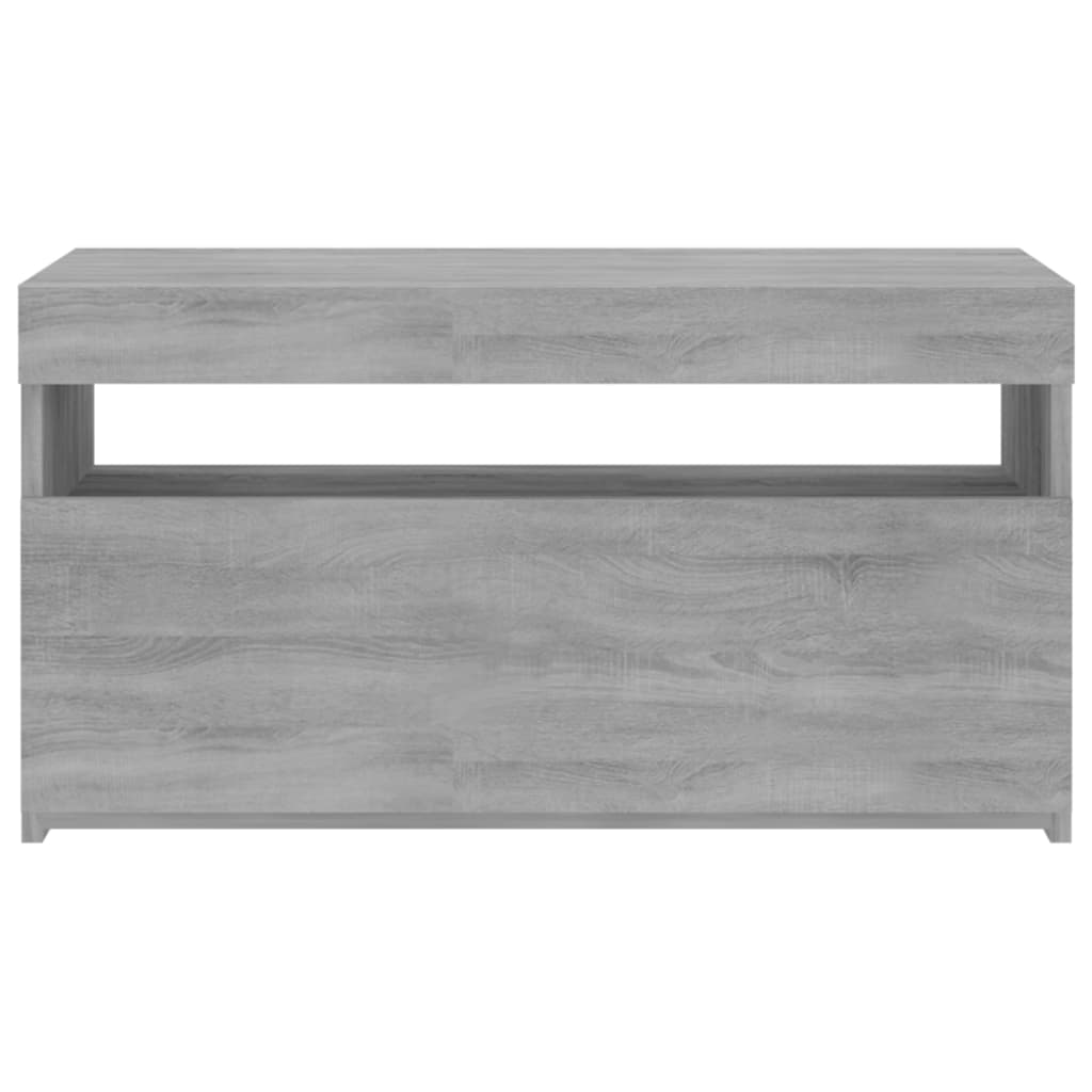 Mobile Porta TV con Luci LED Grigio Sonoma 75x35x40 cm