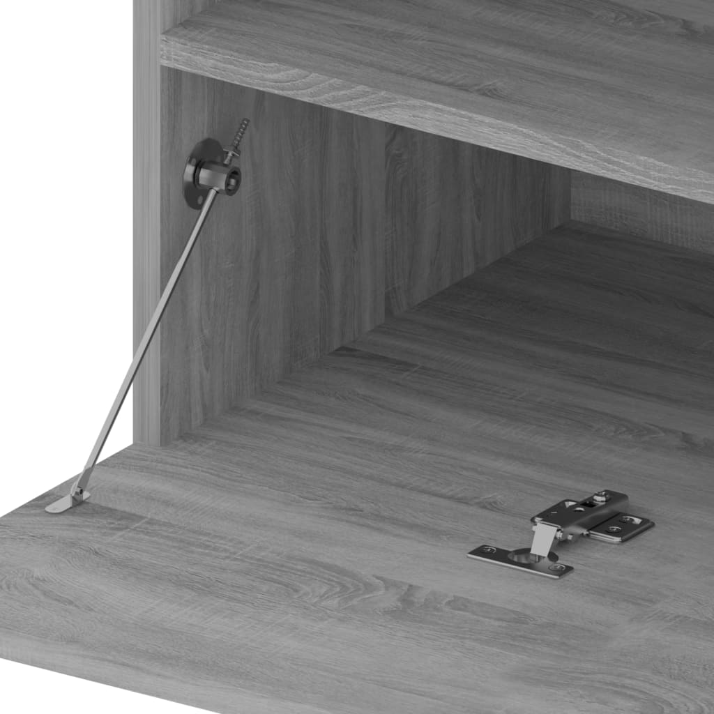 Mobile Porta TV con Luci LED Grigio Sonoma 75x35x40 cm