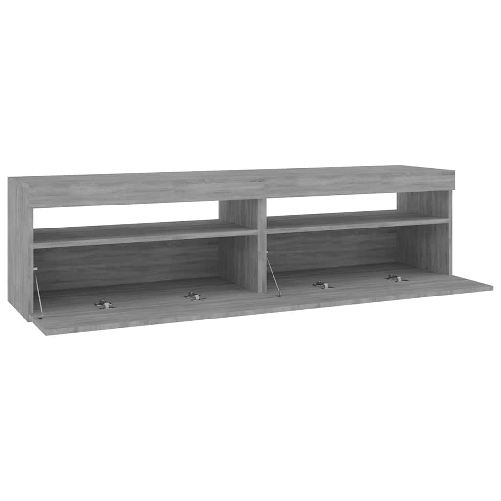 Mobile Porta TV con Luci LED 2pz Grigio Sonoma 75x35x40 cm