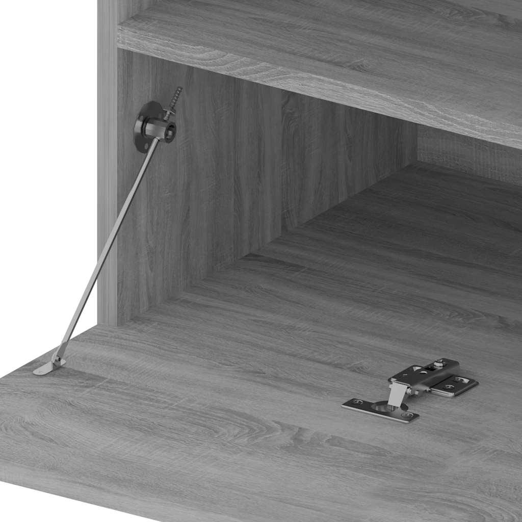 Mobile Porta TV con Luci LED 2pz Grigio Sonoma 75x35x40 cm