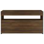 Mobile Porta TV con Luci LED Rovere Marrone 75x35x40 cm