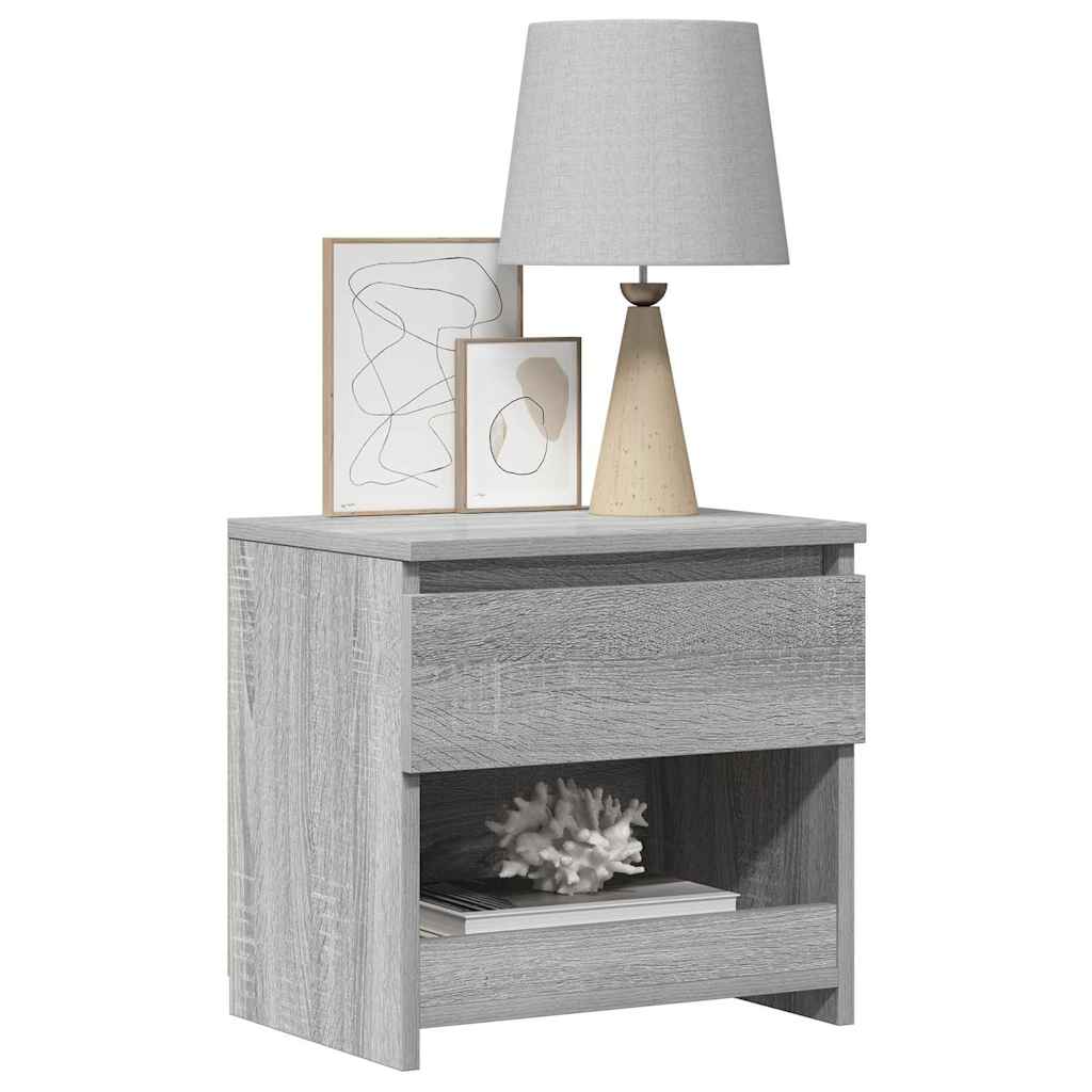 Comodino Rovere Grigio 40x30x39 cm Legno Ingegnerizzato