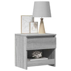 Comodino Rovere Grigio 40x30x39 cm Legno Ingegnerizzato