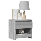 Comodini Rovere Grigio 2pz 40x30x39 cm Legno Ingegnerizzato
