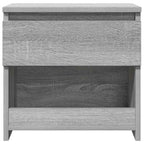 Comodini Rovere Grigio 2pz 40x30x39 cm Legno Ingegnerizzato