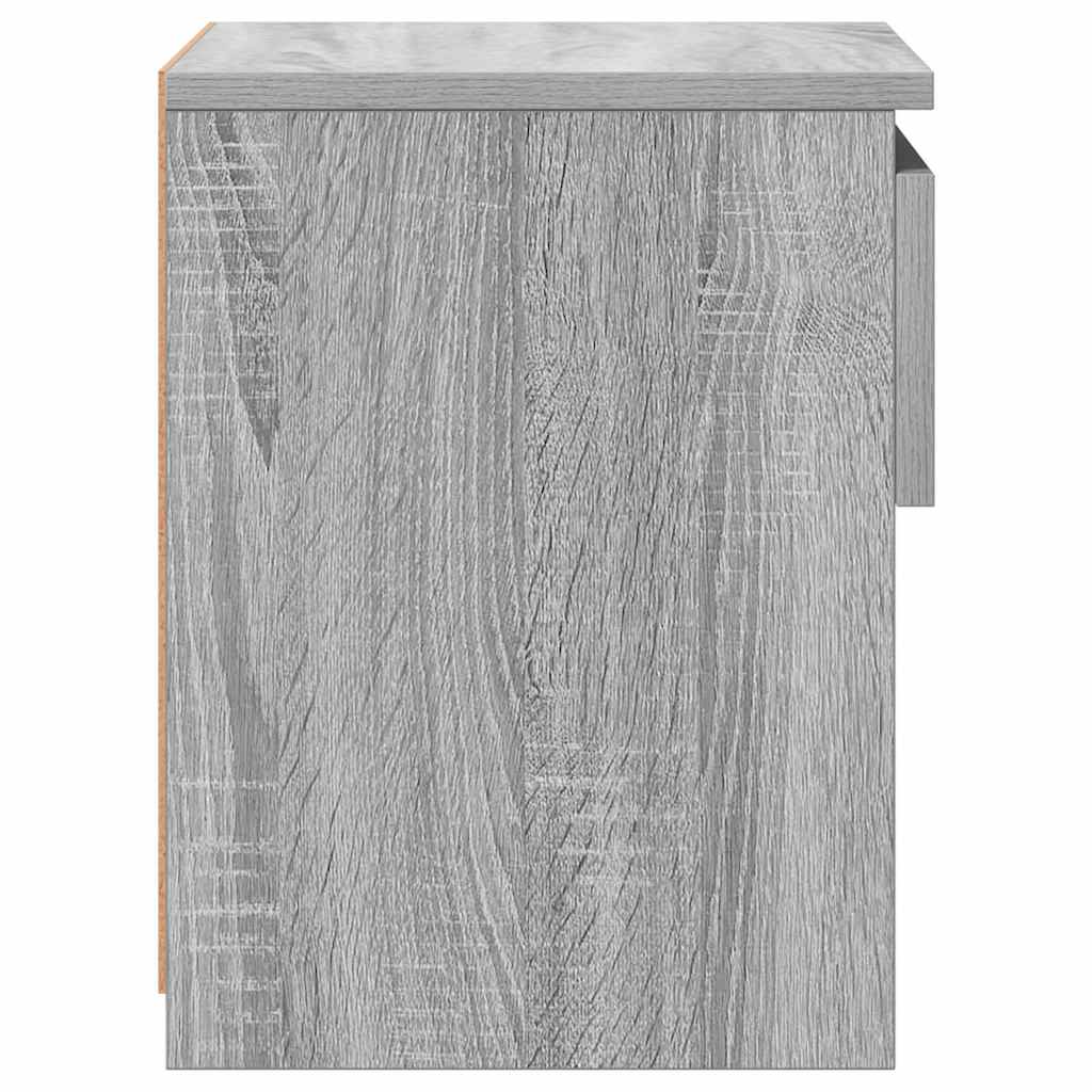Comodini Rovere Grigio 2pz 40x30x39 cm Legno Ingegnerizzato