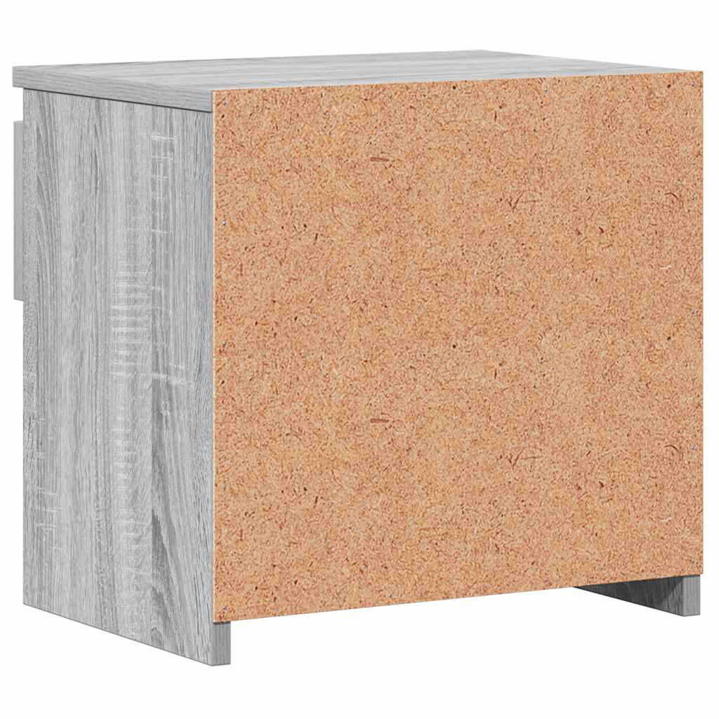 Comodini Rovere Grigio 2pz 40x30x39 cm Legno Ingegnerizzato