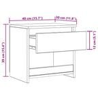 Comodini Rovere Grigio 2pz 40x30x39 cm Legno Ingegnerizzato