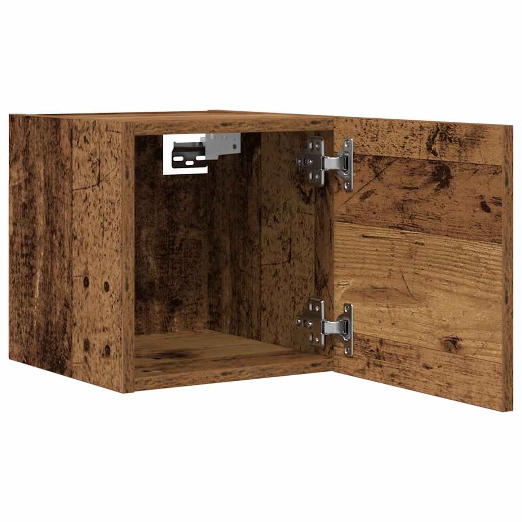 Armadietto TV Montato a Parete Rovere Fumo 30,5x30x30 cm