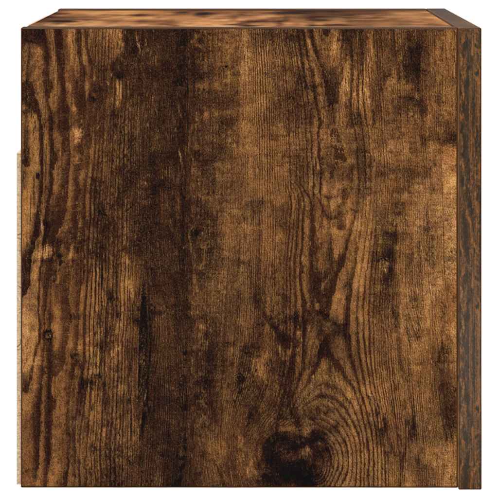 Armadietto TV Montato a Parete Rovere Fumo 30,5x30x30 cm