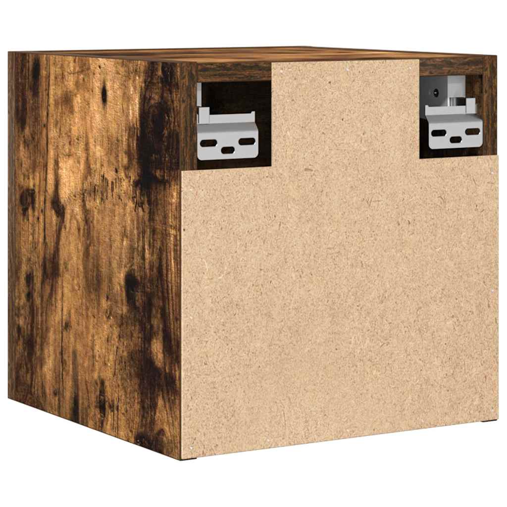 Armadietto TV Montato a Parete Rovere Fumo 30,5x30x30 cm