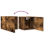 Armadietto TV Montato a Parete Rovere Fumo 30,5x30x30 cm