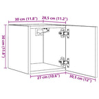 Armadietto TV Montato a Parete Rovere Fumo 30,5x30x30 cm
