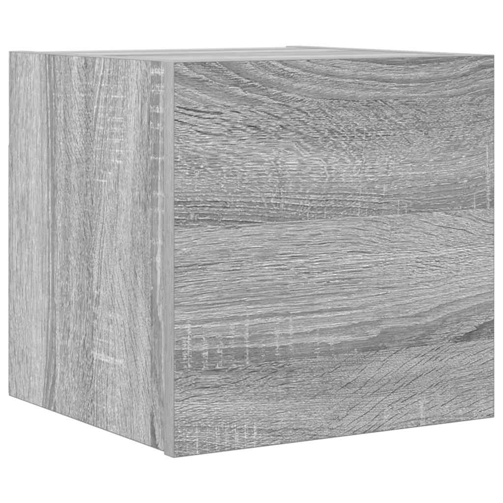 Armadietti TV Montati a Parete Grigio Sonoma 30,5x30x30 cm