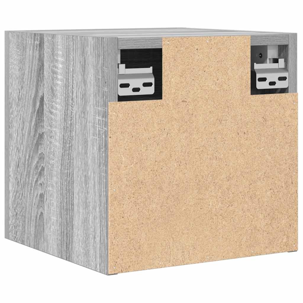 Armadietti TV Montati a Parete Grigio Sonoma 30,5x30x30 cm