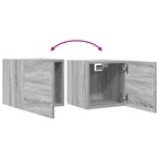Armadietti TV Montati a Parete Grigio Sonoma 30,5x30x30 cm