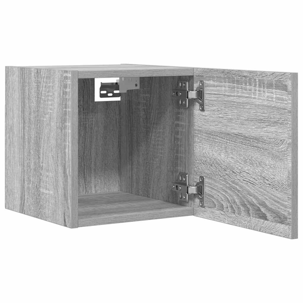 Armadietti TV Montati a Parete Grigio Sonoma 30,5x30x30 cm