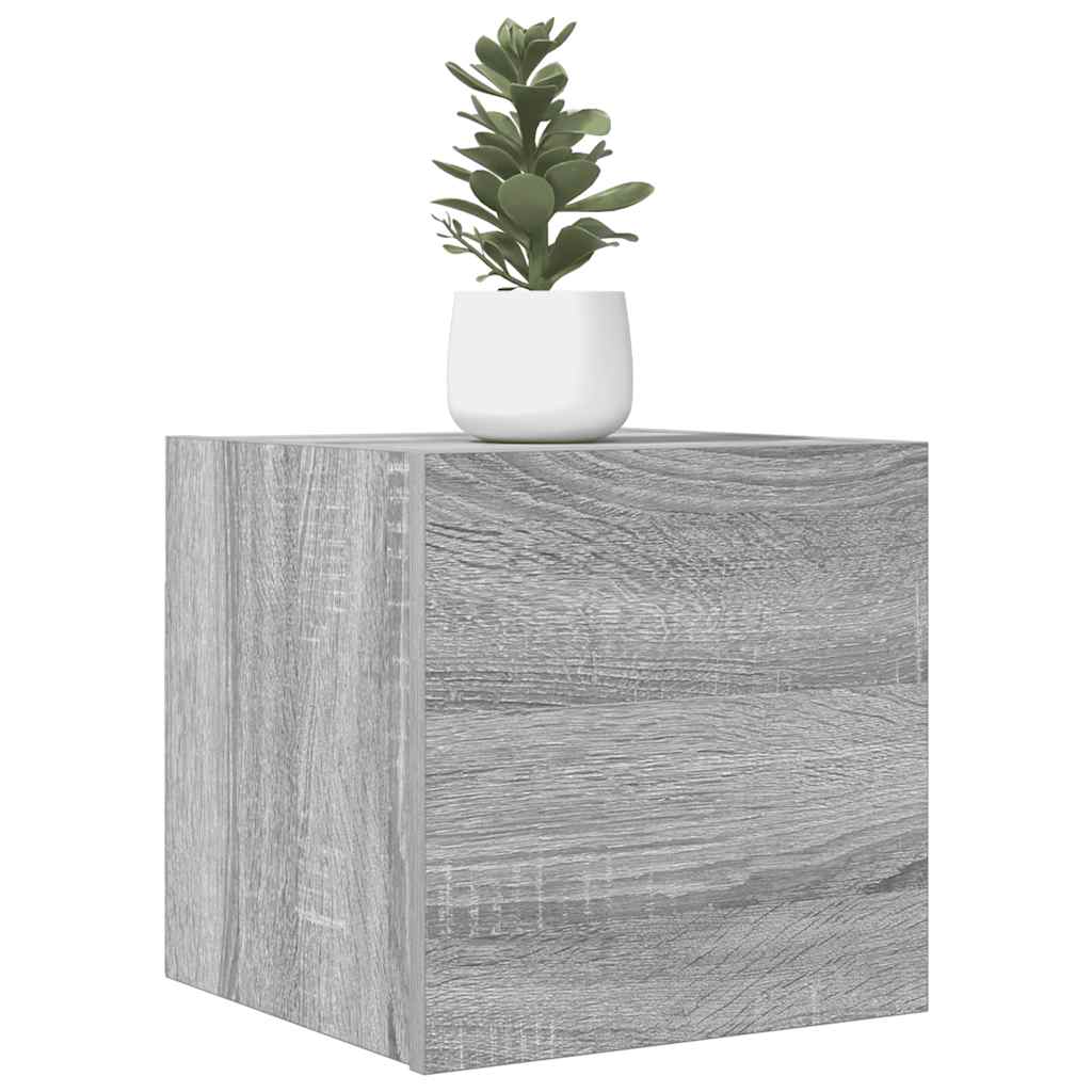 Armadietti TV Montati a Parete Grigio Sonoma 30,5x30x30 cm