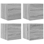 Armadietti TV Montati a Parete 4 pz Grigio Sonoma 30,5x30x30 cm