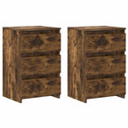 Comodini Rovere Fumo 2 pz 40x35x62,5 cm in Legno Multistrato