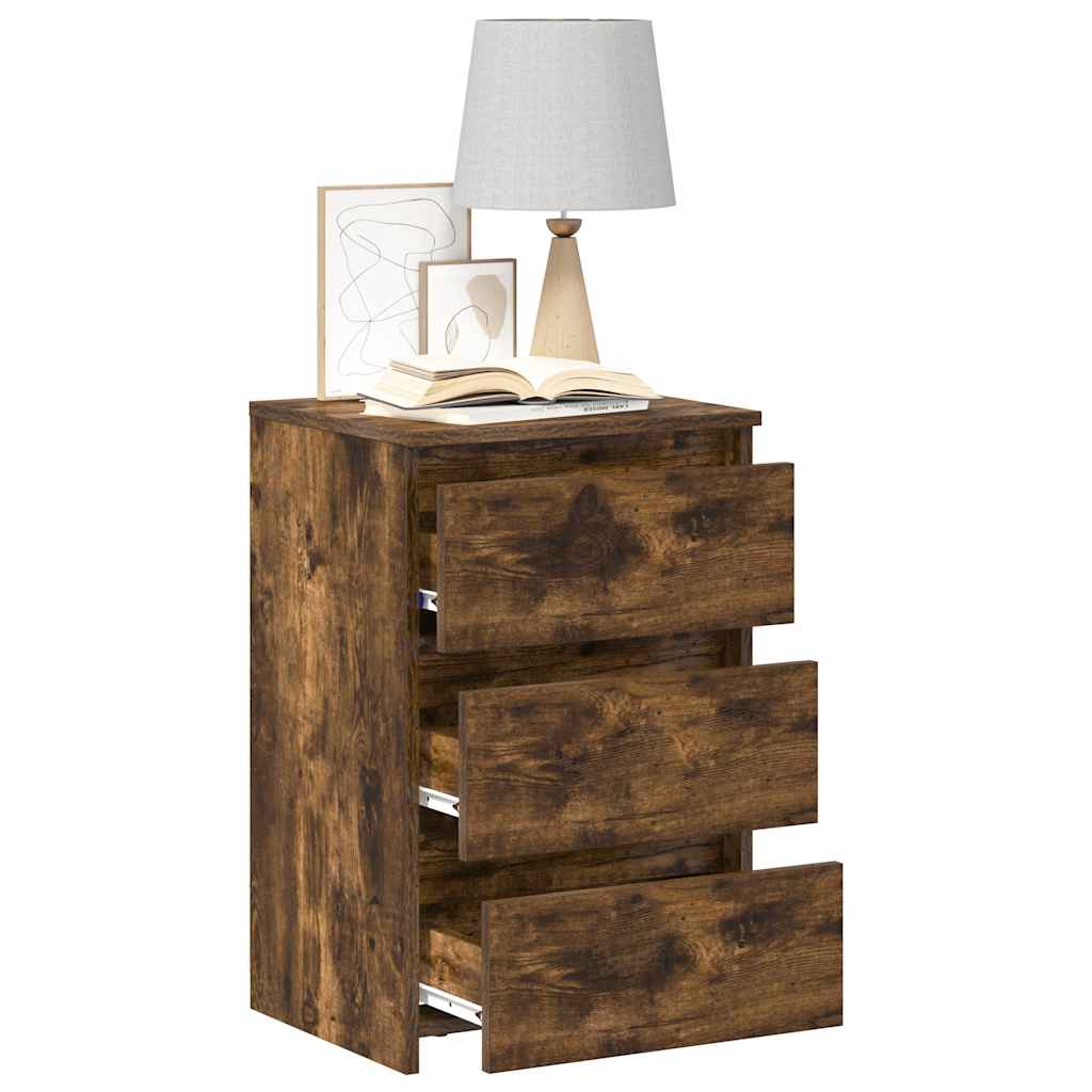 Comodini Rovere Fumo 2 pz 40x35x62,5 cm in Legno Multistrato