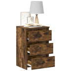 Comodini Rovere Fumo 2 pz 40x35x62,5 cm in Legno Multistrato