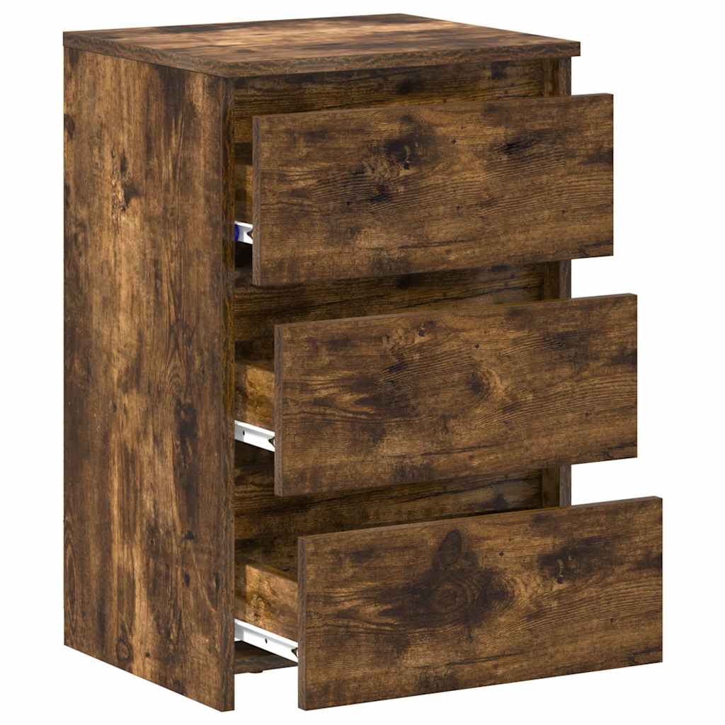 Comodini Rovere Fumo 2 pz 40x35x62,5 cm in Legno Multistrato