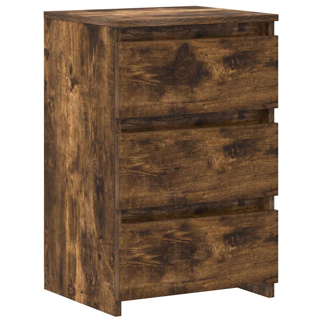 Comodini Rovere Fumo 2 pz 40x35x62,5 cm in Legno Multistrato