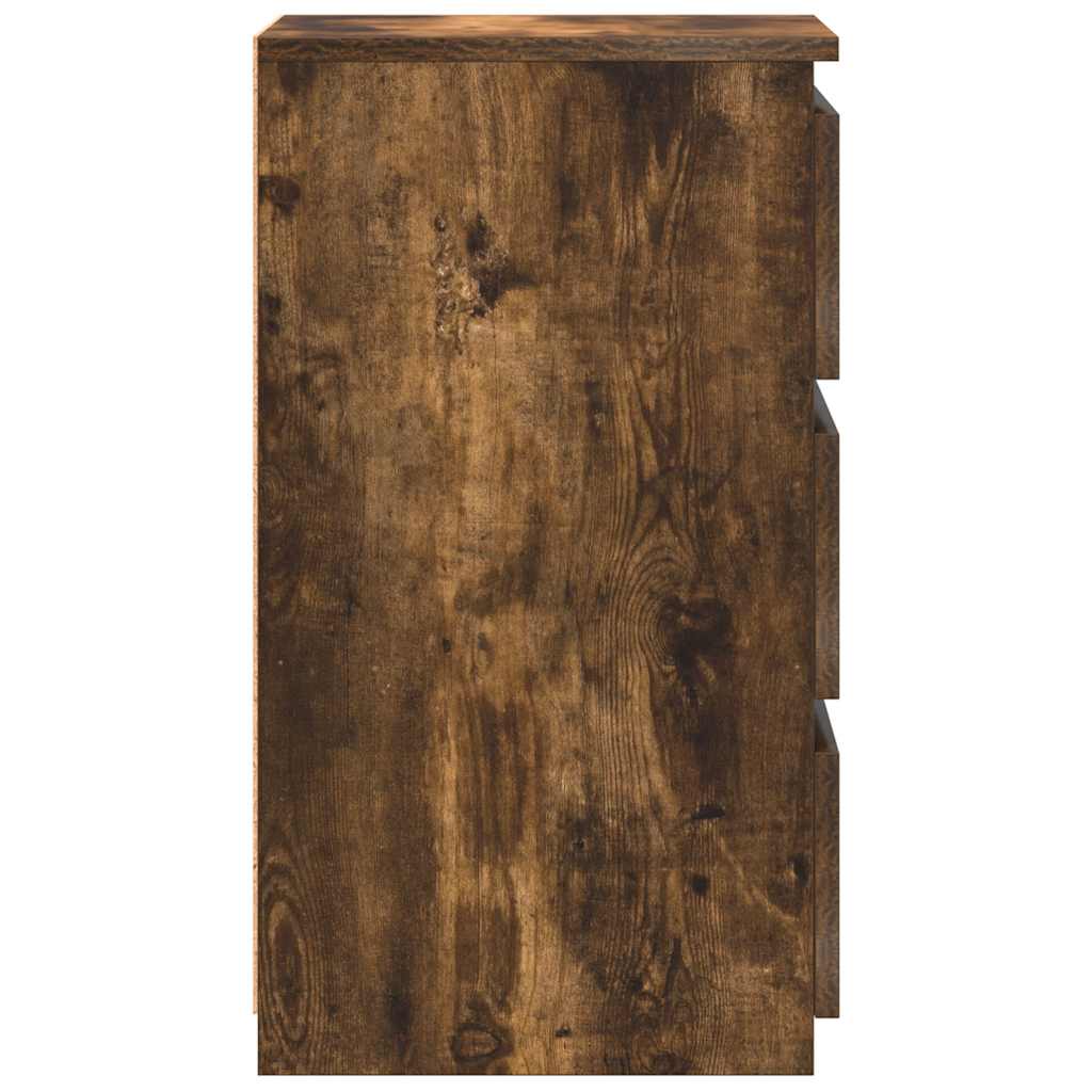 Comodini Rovere Fumo 2 pz 40x35x62,5 cm in Legno Multistrato