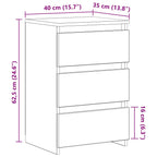 Comodini Rovere Fumo 2 pz 40x35x62,5 cm in Legno Multistrato