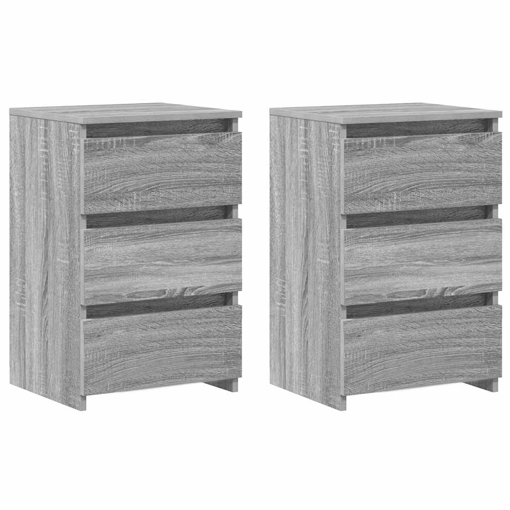 Comodini Grigio Sonoma 2 pz 40x35x62,5 cm in Legno Multistrato