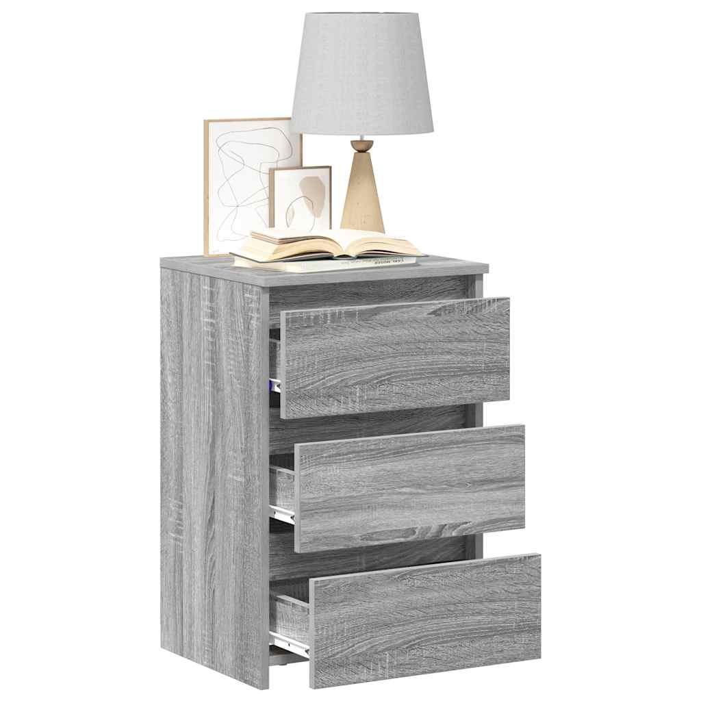 Comodini Grigio Sonoma 2 pz 40x35x62,5 cm in Legno Multistrato