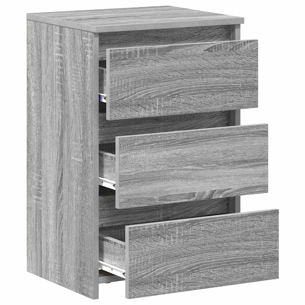 Comodini Grigio Sonoma 2 pz 40x35x62,5 cm in Legno Multistrato