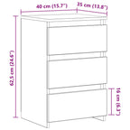 Comodini Grigio Sonoma 2 pz 40x35x62,5 cm in Legno Multistrato