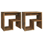 Comodini Rovere Fumo 2 pz 40x30x40 cm in Legno Multistrato