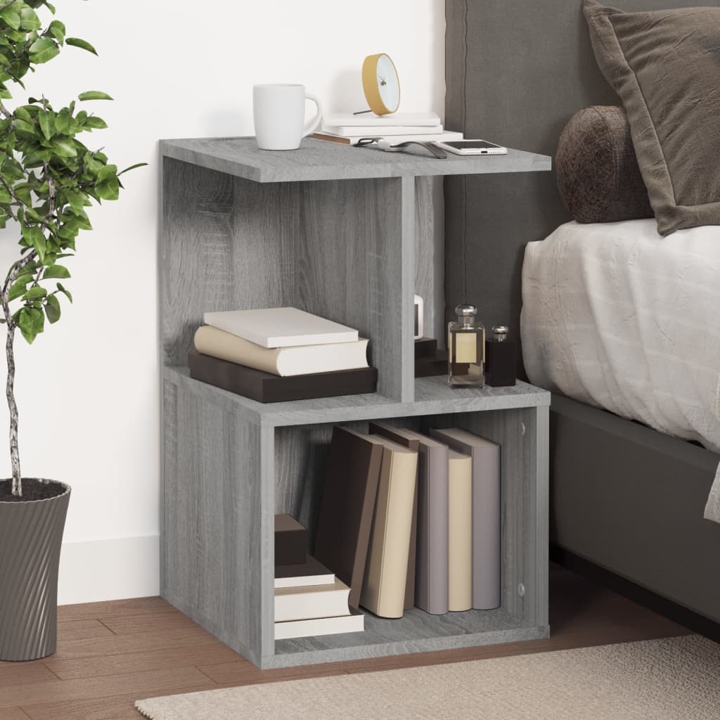 Comodino Grigio Sonoma 35x35x55 cm in Legno Multistrato