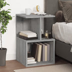 Comodino Grigio Sonoma 35x35x55 cm in Legno Multistrato