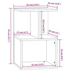 Comodini 2 pz Grigio Sonoma 35x35x55 cm in Legno Multistrato