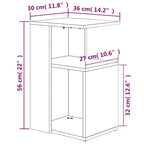 Tavolino da Salotto Rovere Fumo 36x30x56cm Legno Multistrato