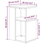 Tavolino da Salotto Grigio Sonoma 36x30x56 cm Legno Multistrato