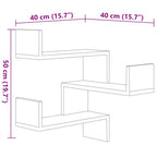 Scaffale Parete Angolo Rovere Anticato 40x40x50cm Multistrato