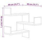 Scaffale Parete Angolo 2pz Grigio Sonoma 40x40x50cm Multistrato