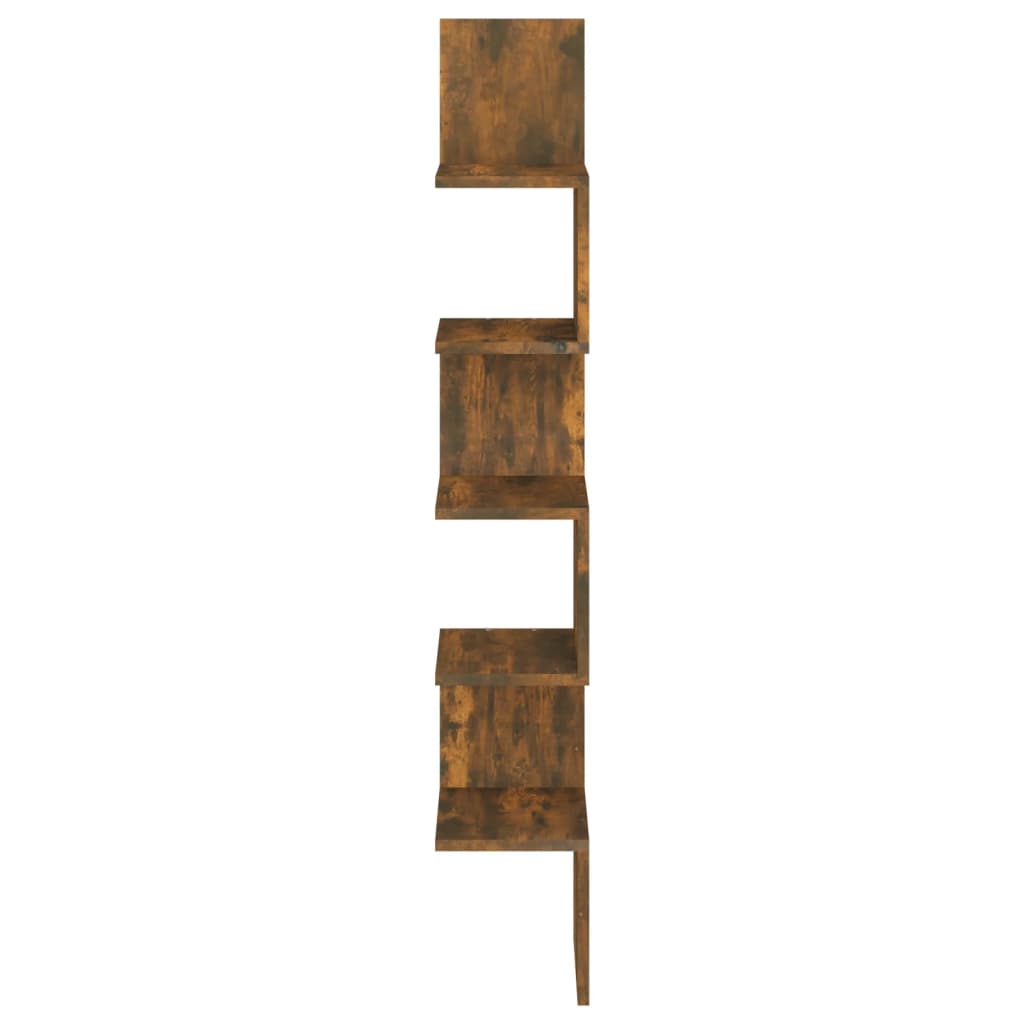 Mensola Muro Angolo Rovere Fumo 20x20x127,5cm Truciolato
